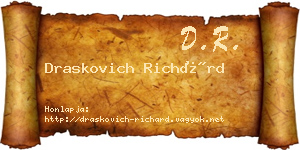 Draskovich Richárd névjegykártya