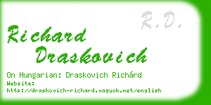 richard draskovich business card